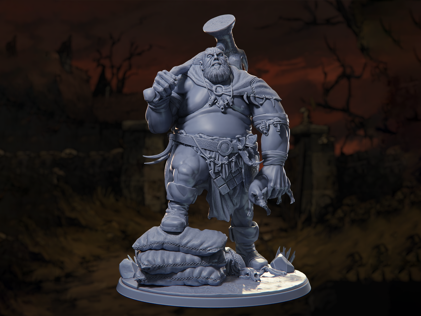 The Hill Giant Tax Collector - Horrors of the Old Road - Highly Detailed Resin 8k 3D Printed Miniature
