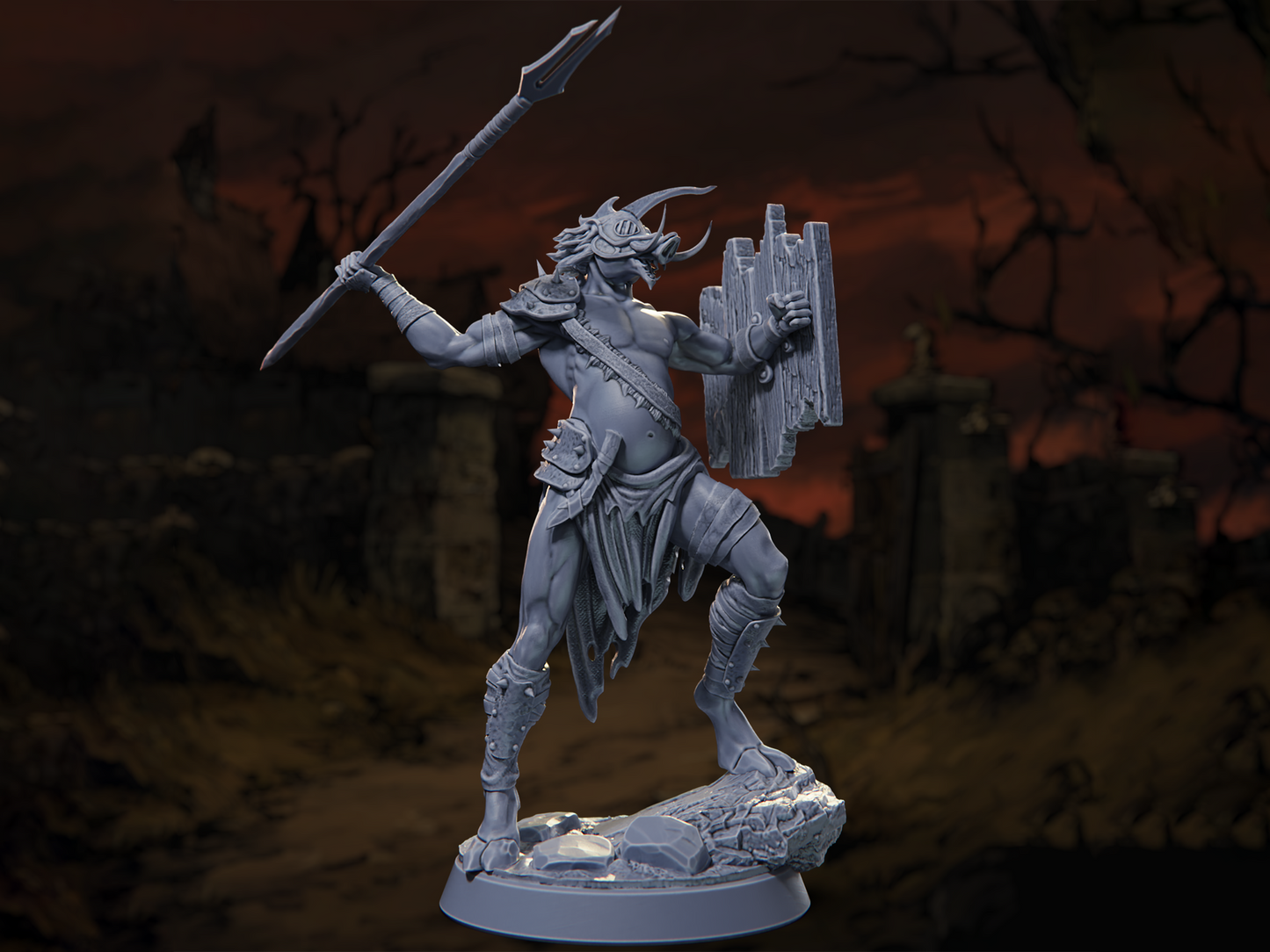 Swine Skirmisher - Horrors of the Old Road - Highly Detailed Resin 8k 3D Printed Miniature