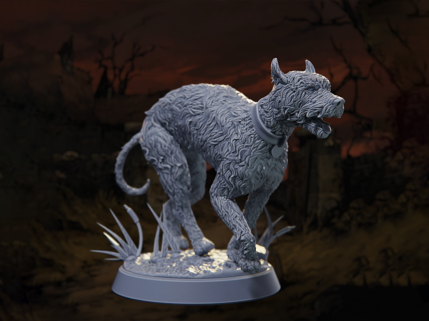 Houndmaster Dog - Horrors of the Old Road - Highly Detailed Resin 8k 3D Printed Miniature