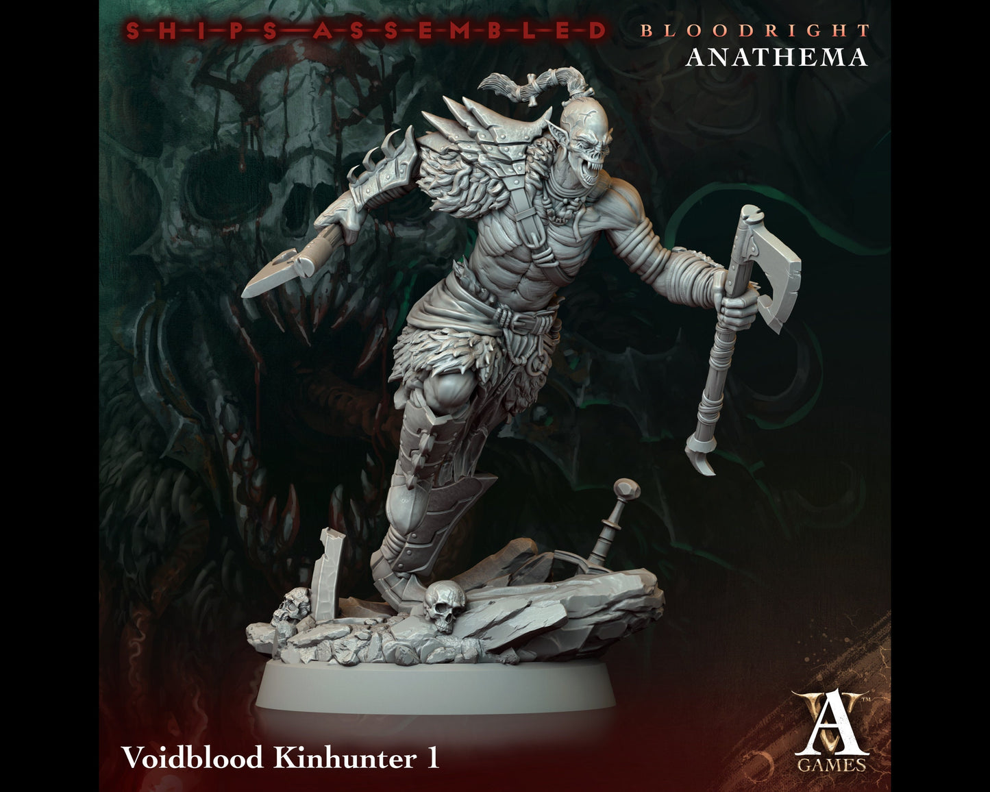 Kinhunter 1 - Bloodright Anathema - Highly Detailed Resin 8k 3D Printed Miniature