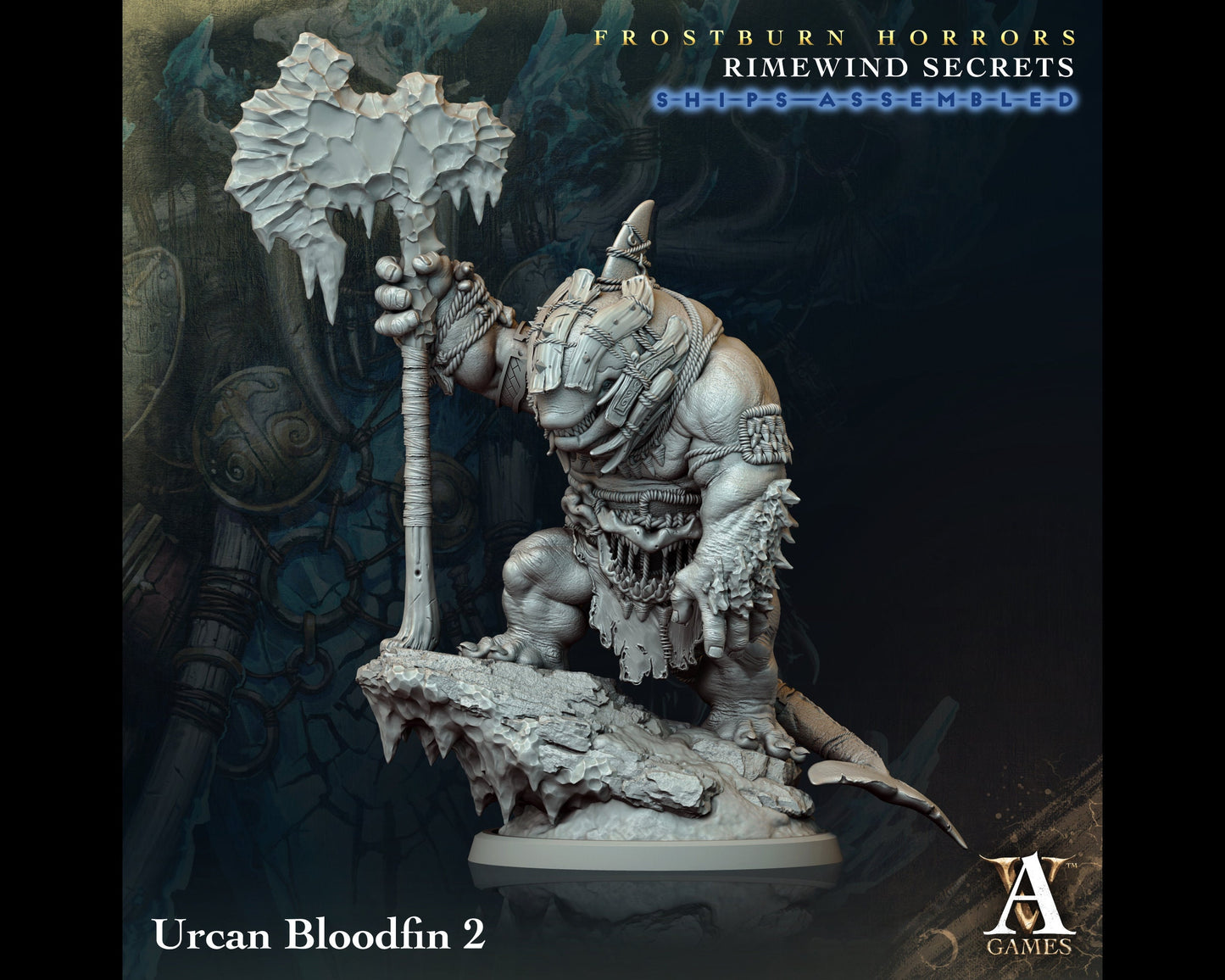 Urcan Bloodfin 2 - Rimewind Secrets - Highly Detailed Resin 8k 3D Printed Miniature