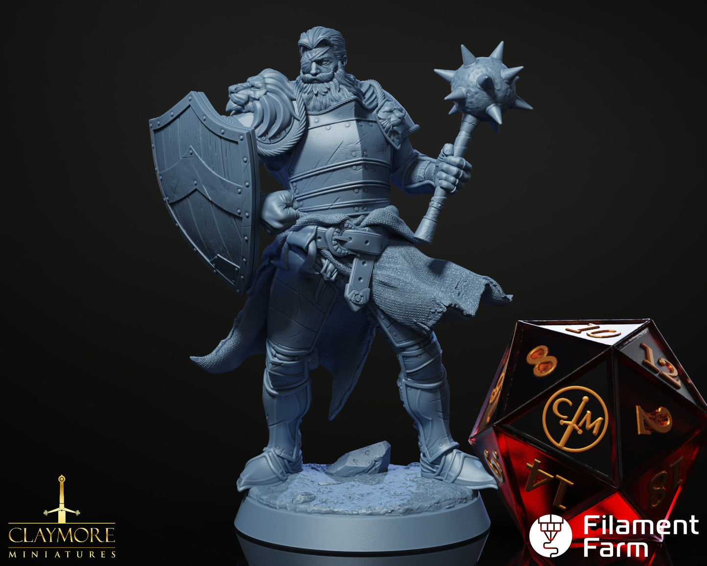 Theoras, The Broken - Human Fighter/Barbarian/Cleric - Asylum of Nightmares - Highly Detailed Resin 8k 3D Printed Miniature