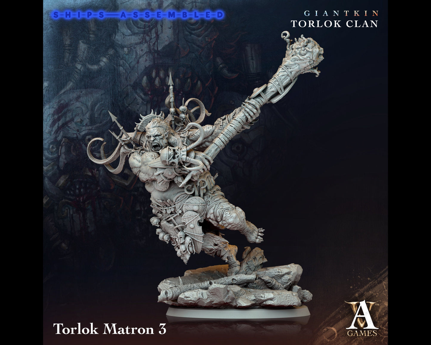 Torlock Matron 3 - Giant Kin, Torlock Clan- Highly Detailed Resin 8k 3D Printed Miniature