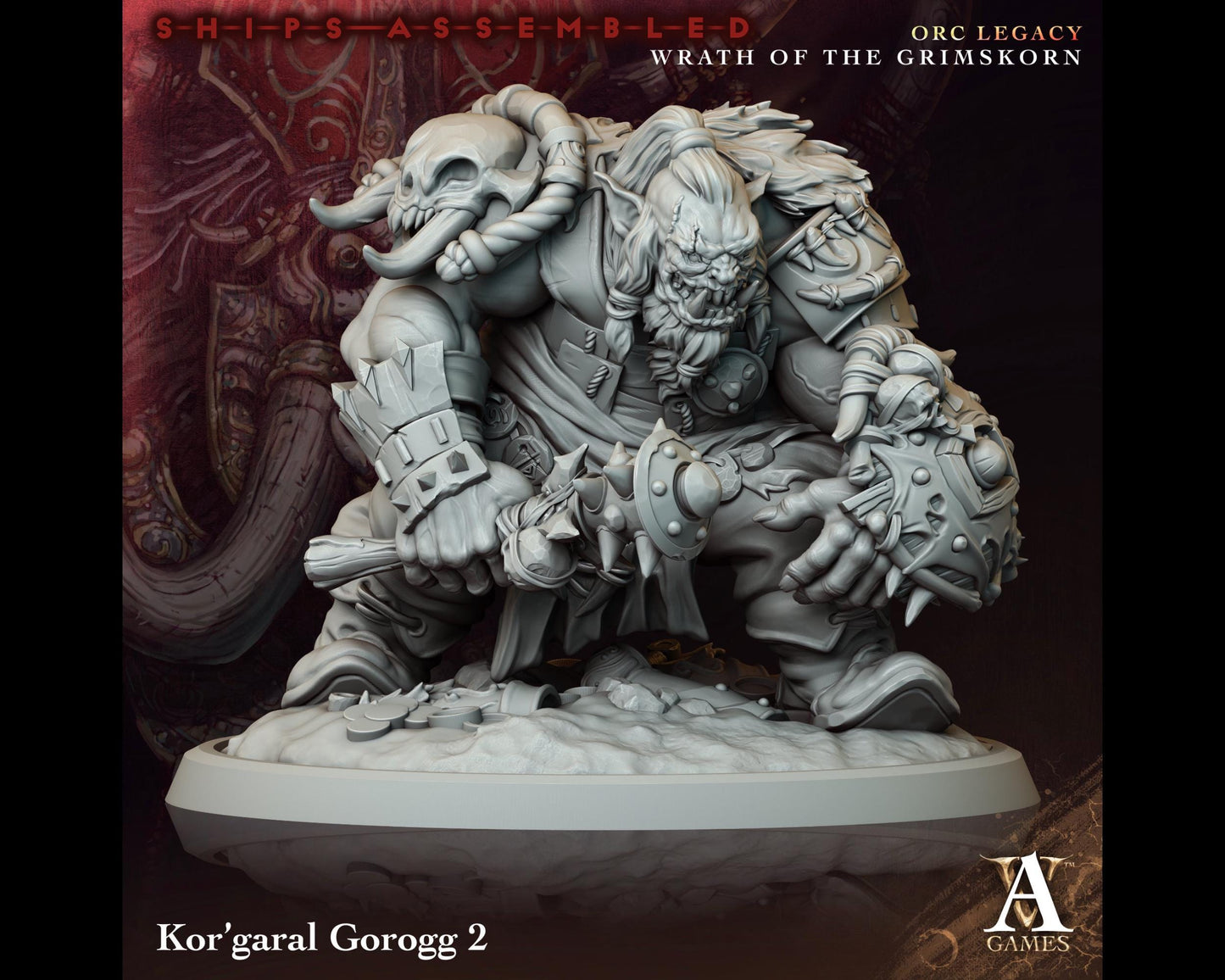 Kor'Garal Gorogg 2 - Wrath of the Grimskorn - Highly Detailed Resin 8k 3D Printed Miniature