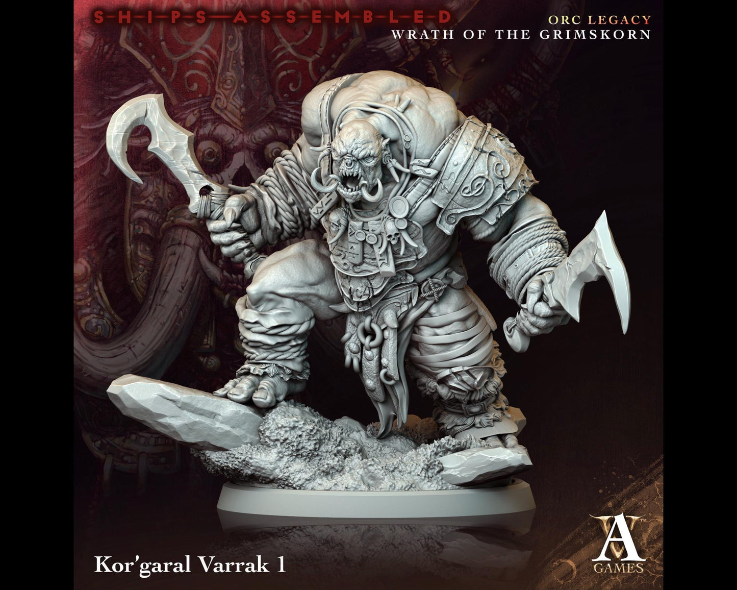 Kor'garal Varrak 1 - Wrath of the Grimskorn - Highly Detailed Resin 8k 3D Printed Miniature