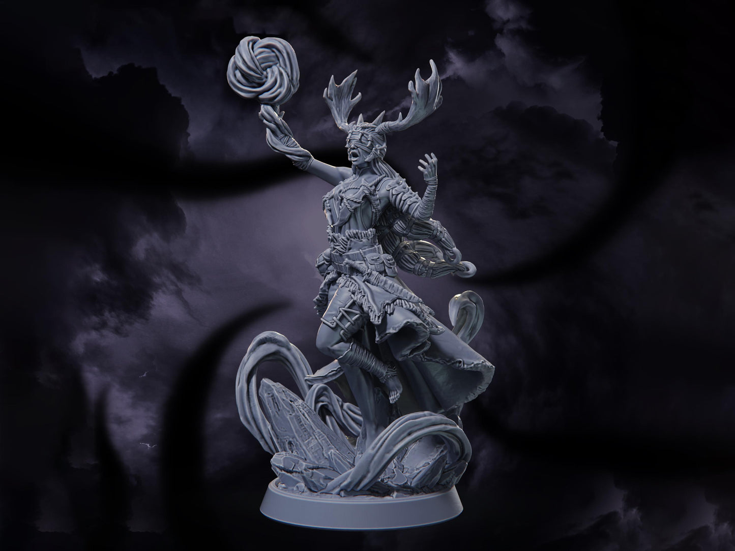 Vaellyn Moon-Thorn - Human Druid/Warlock - Nightmares of the Far Realm - Highly Detailed Resin 8k 3D Printed Miniature