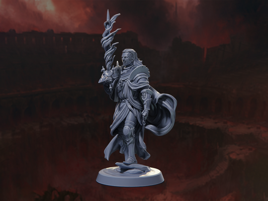 Vaelric, the Burned Herald - M (HERO) - The Blood Arena - Highly Detailed Resin 8k 3D Printed Miniature