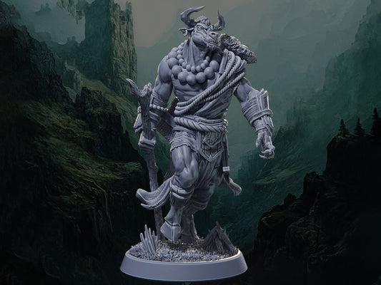 Yak Folk Explorer - The Blackspire Peak - Highly Detailed Resin 8k 3D Printed Miniature