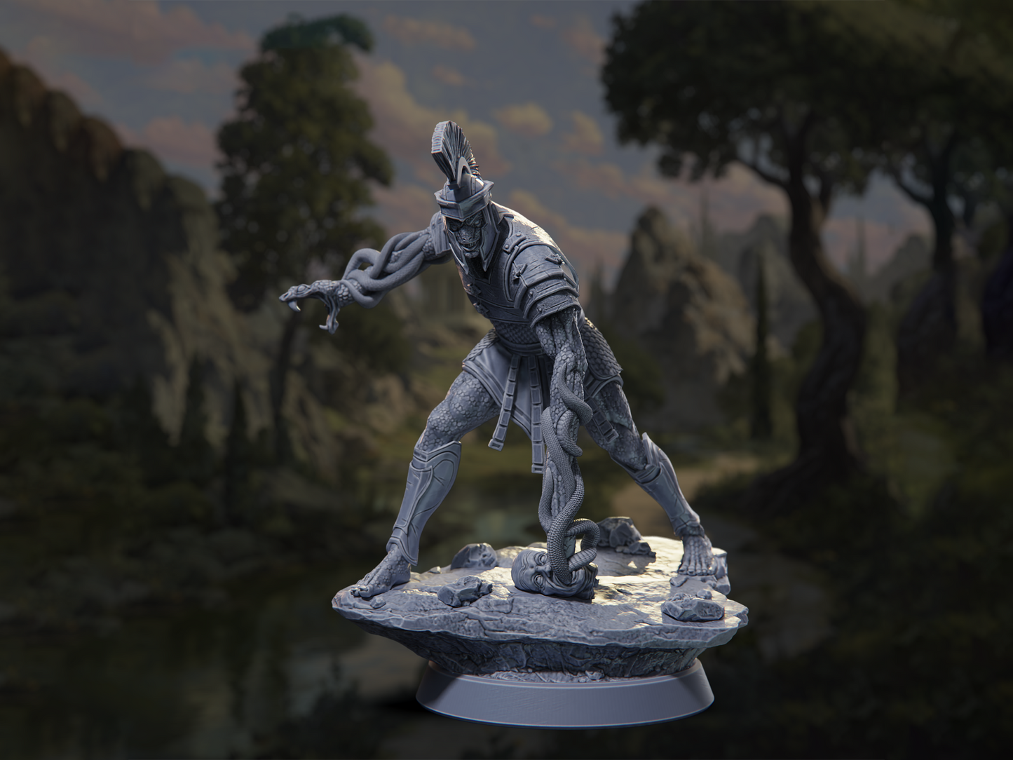 Yuan-Ti Legionare - In the Belly of the Serpent - Highly Detailed Resin 8k 3D Printed Miniature