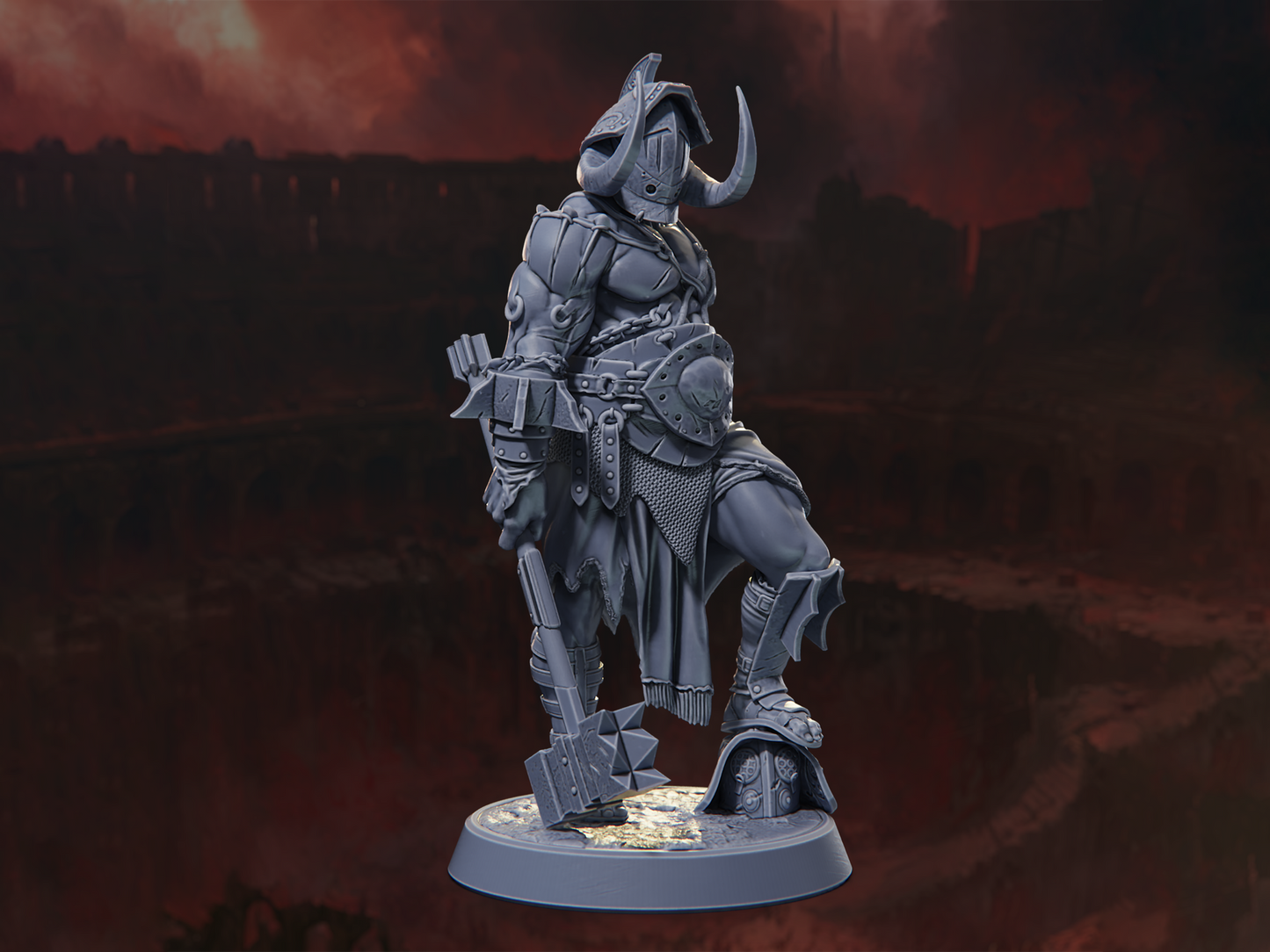 Kargan 'The Pit King' - M (HERO) - The Blood Arena - Highly Detailed Resin 8k 3D Printed Miniature