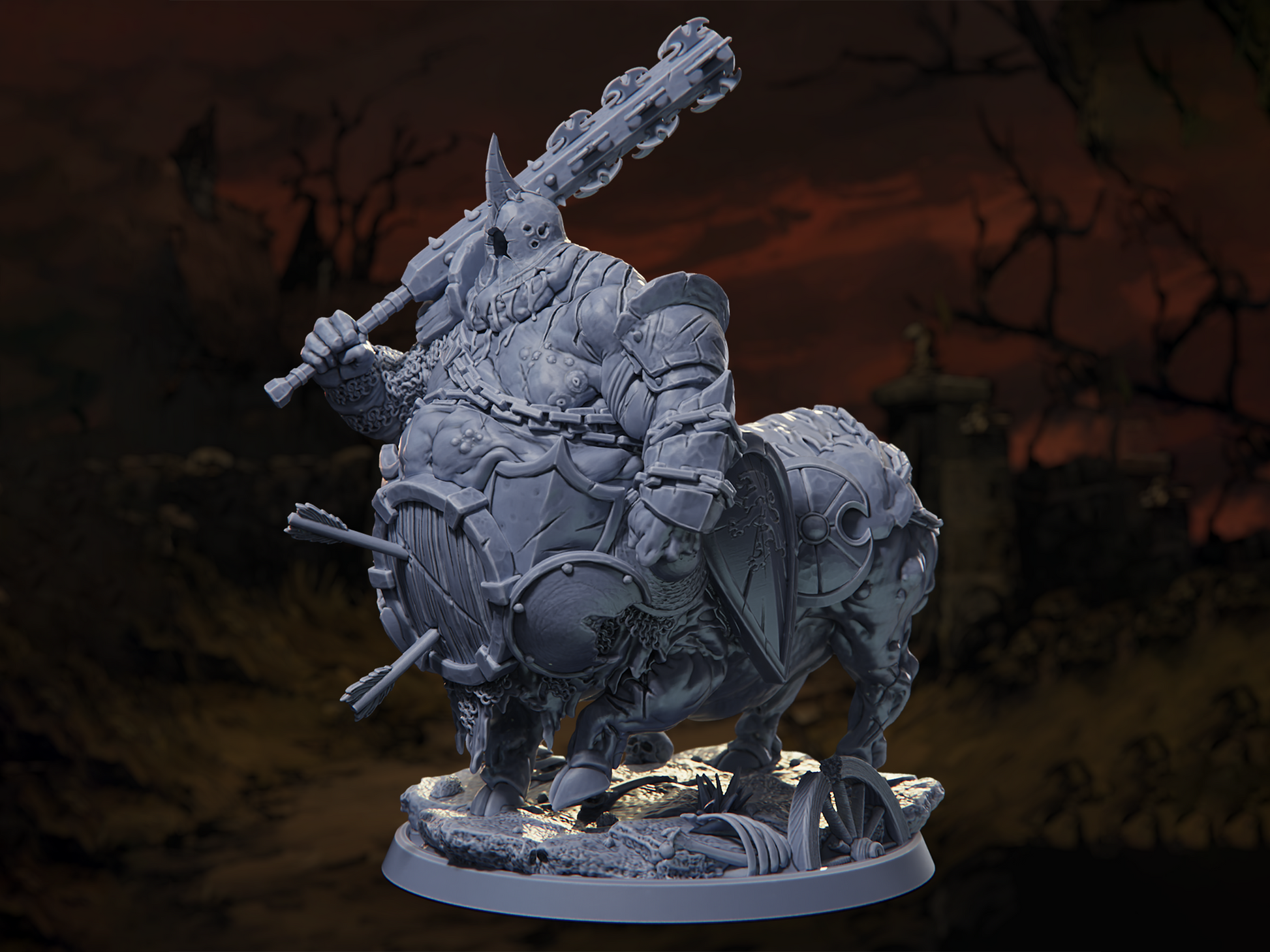 Swinetaur - Horrors of the Old Road - Highly Detailed Resin 8k 3D Printed Miniature