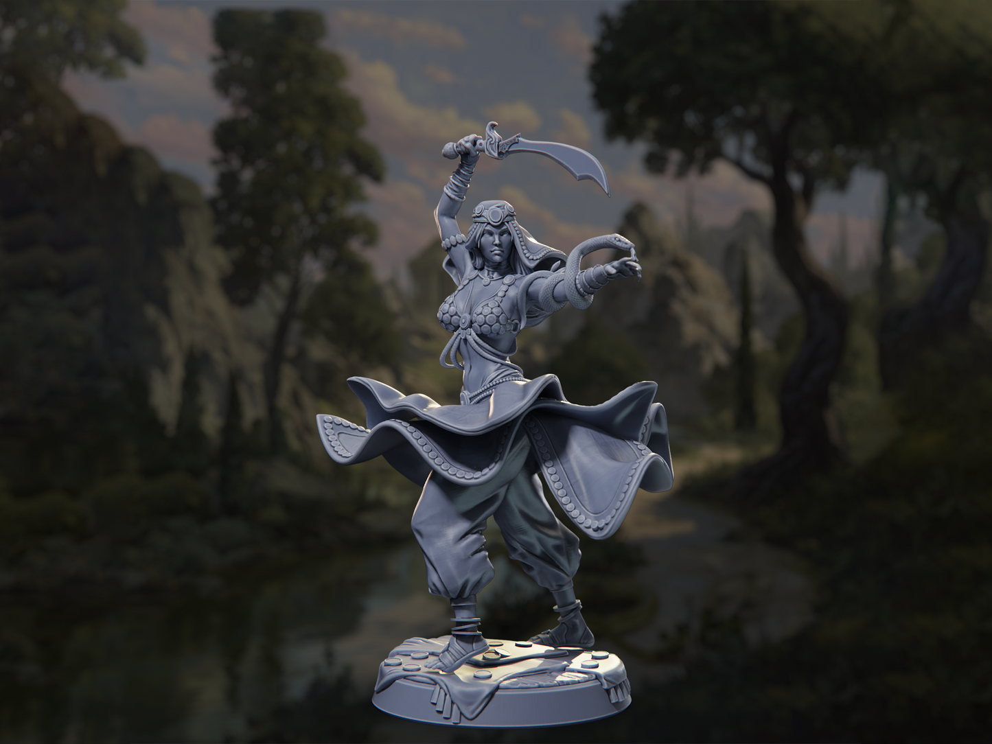 The Dancing Viper - (HERO) - In the Belly of the Serpent - Highly Detailed Resin 8k 3D Printed Miniature