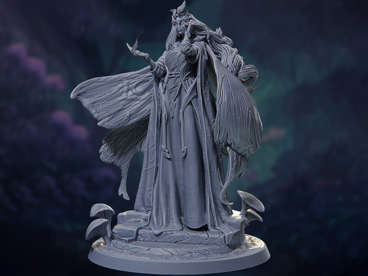 Lysandra, the Mothfolk Queen - The Silk Dynasty - Highly Detailed Resin 8k 3D Printed Miniature