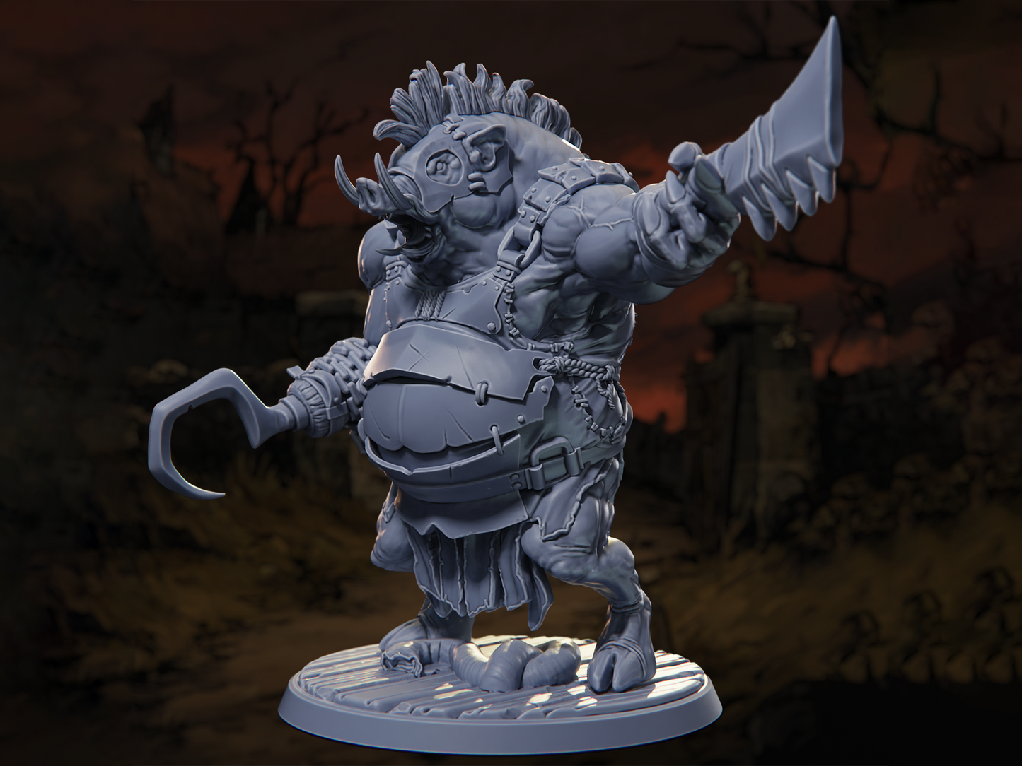 Swine Raider - Horrors of the Old Road - Highly Detailed Resin 8k 3D Printed Miniature