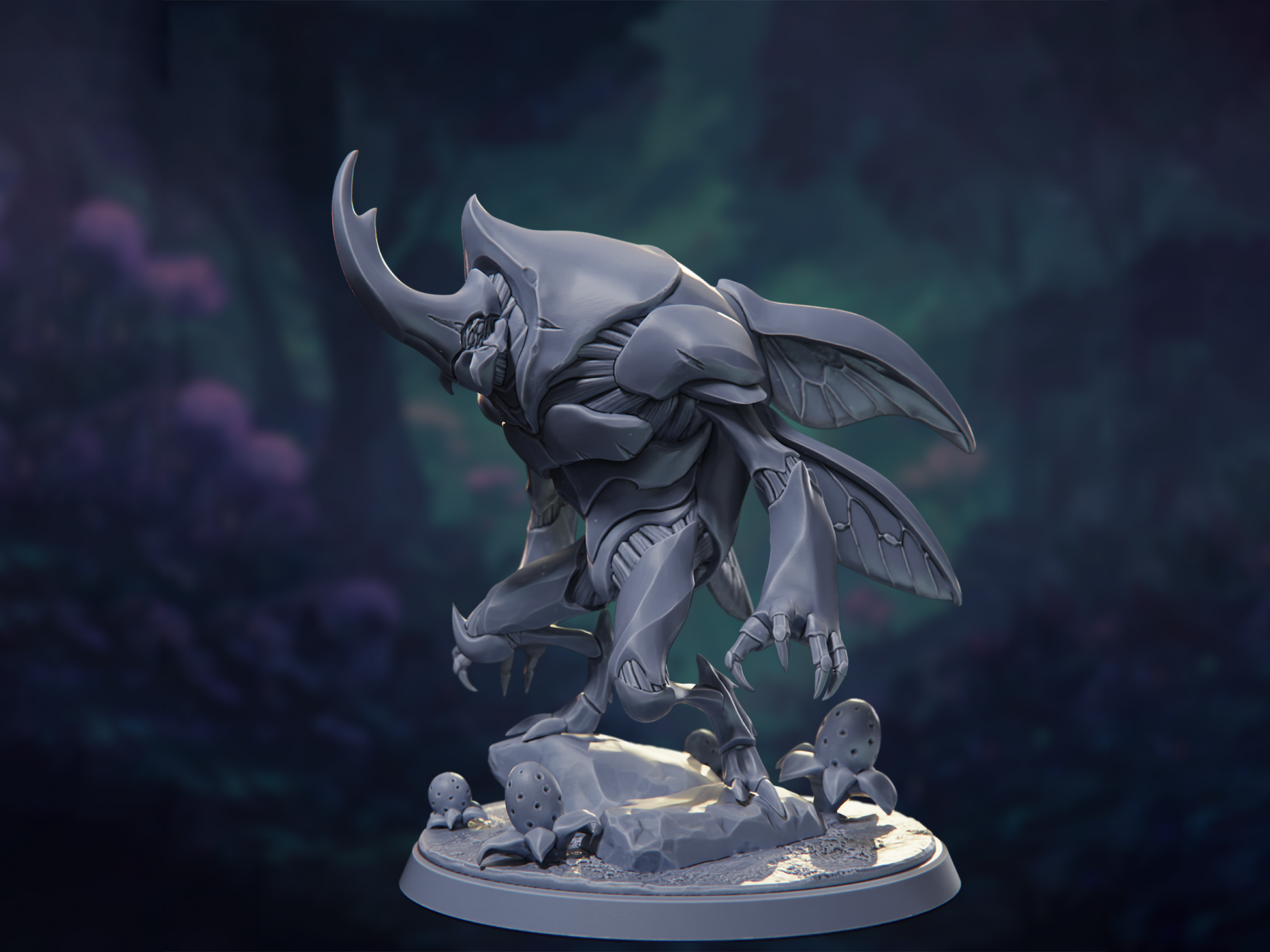 Bull Beetle - The Silk Dynasty - Highly Detailed Resin 8k 3D Printed Miniature