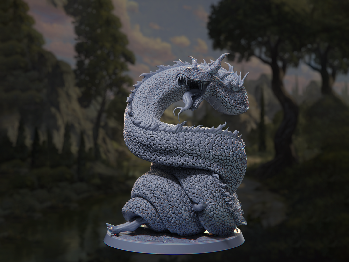 Demon Serpent - In the Belly of the Serpent - Highly Detailed Resin 8k 3D Printed Miniature