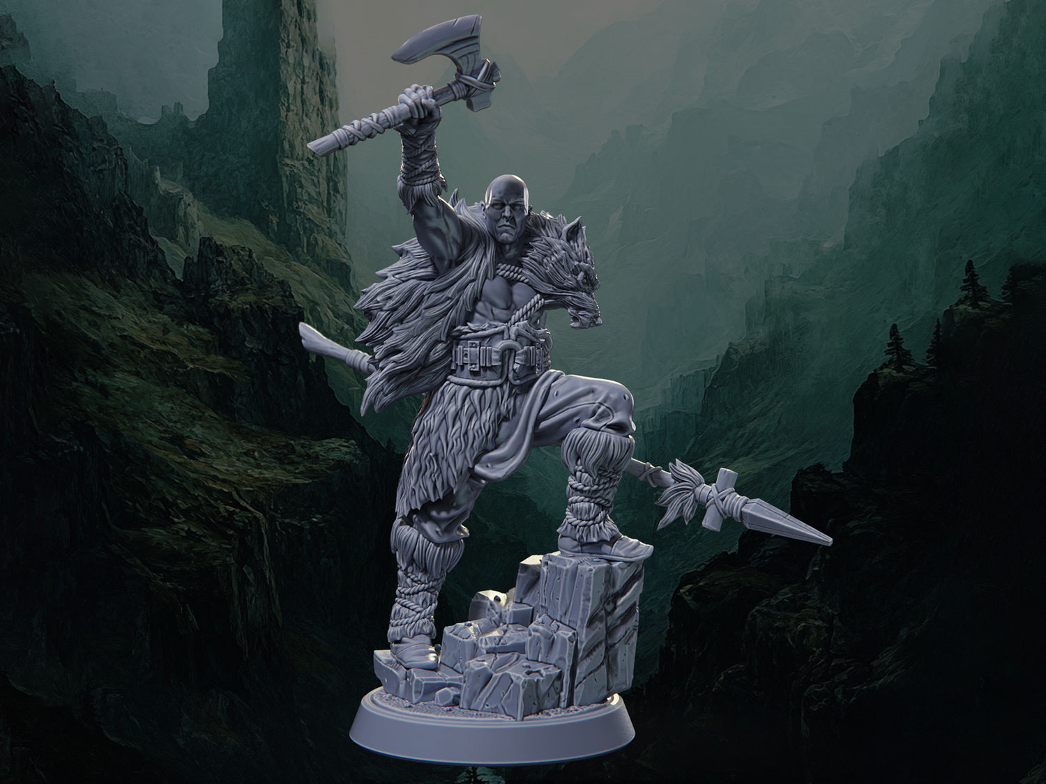 The Ghost of the Mountain - The Blackspire Peak - Highly Detailed Resin 8k 3D Printed Miniature