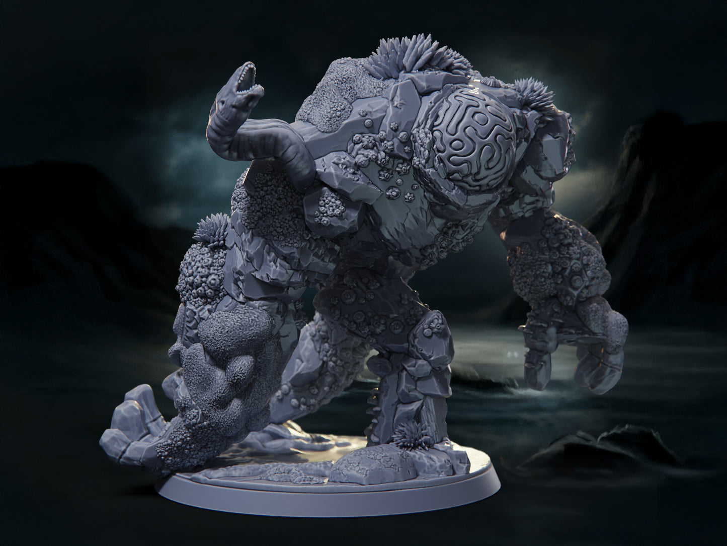 Coral Golem - The Azura Islands - Highly Detailed Resin 8k 3D Printed Miniature