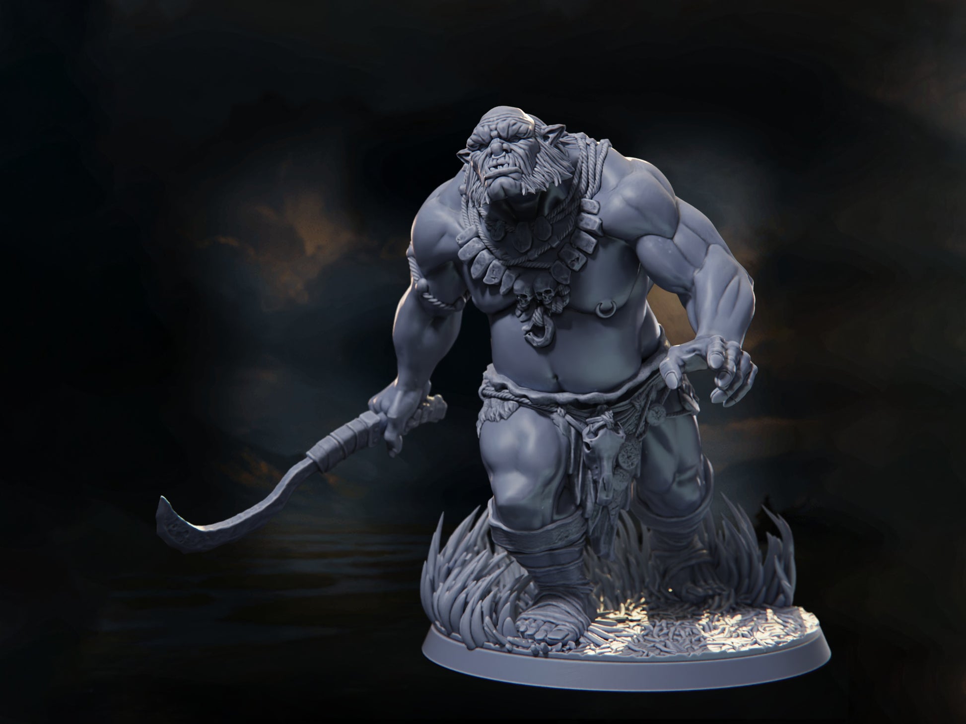 Ogre of the Steppes - Warriors of the Steppes - Highly Detailed Resin 8k 3D Printed Miniature