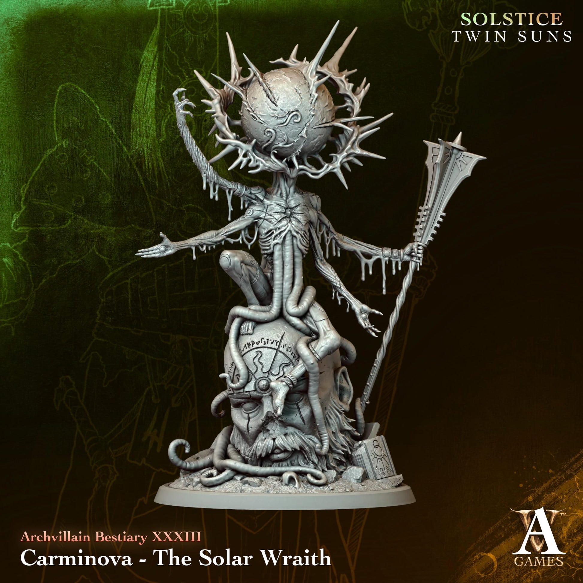 Carminova - The Solar Wraith - Twin Suns - Highly Detailed Resin 8k 3D Printed Miniature
