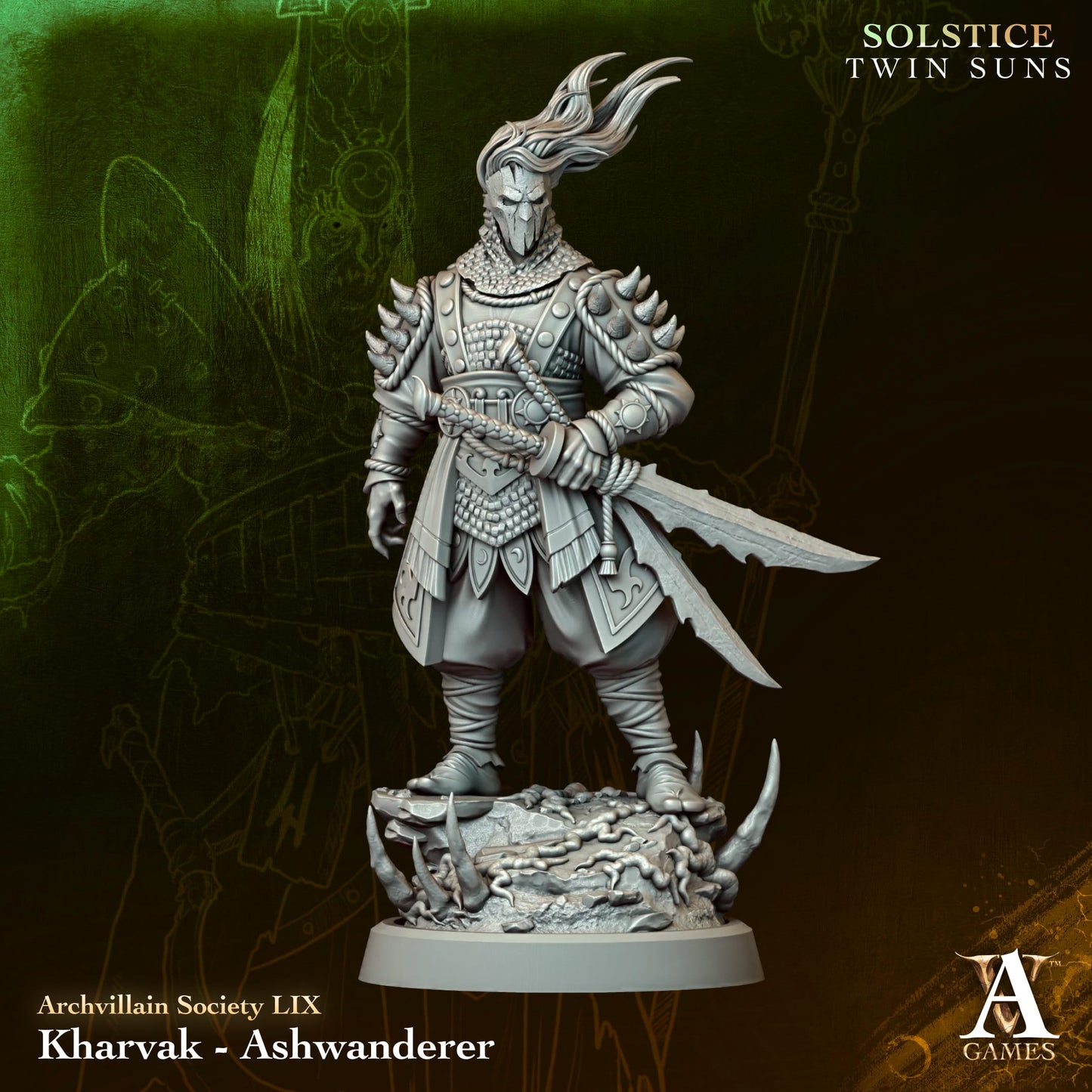 Kharvak, Ashwanderer - Twin Suns - Highly Detailed Resin 8k 3D Printed Miniature