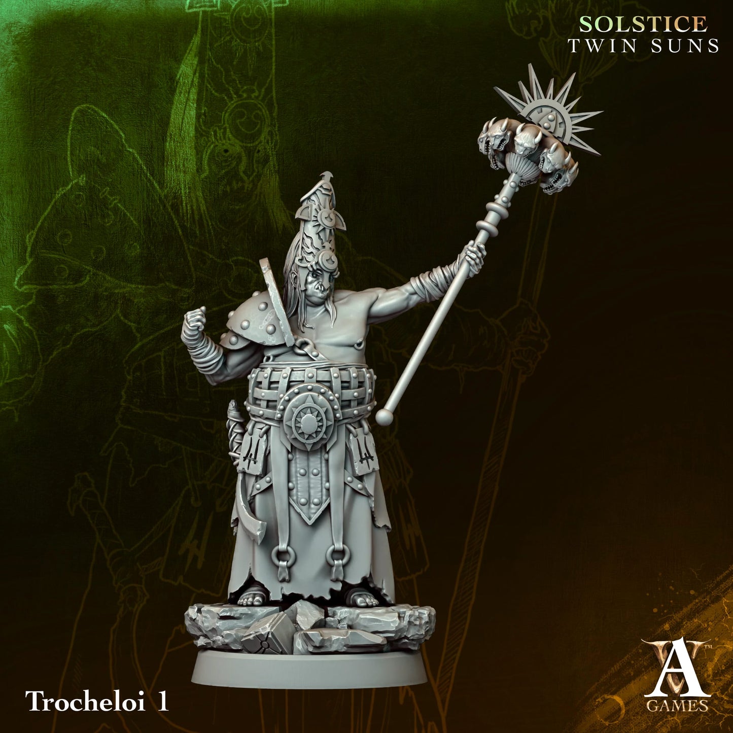 Trocheloi 01 - Twin Suns - Highly Detailed Resin 8k 3D Printed Miniature
