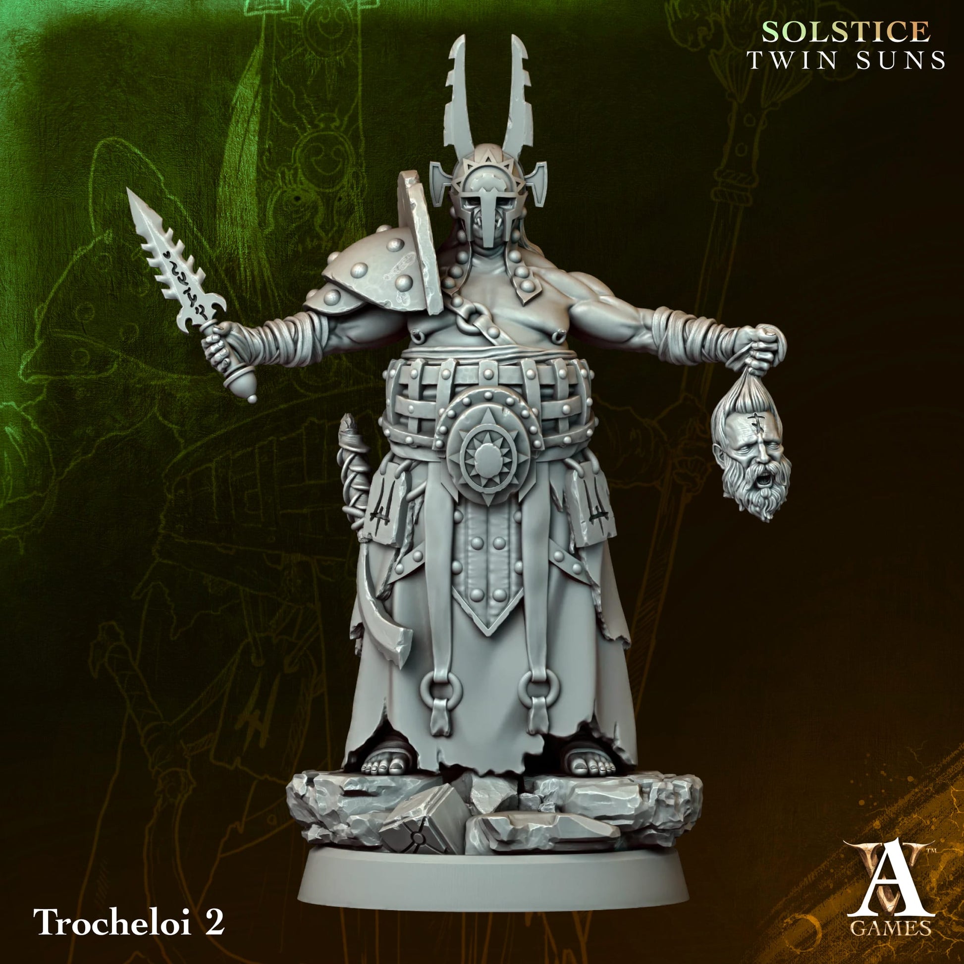 Trocheloi 02 - Twin Suns - Highly Detailed Resin 8k 3D Printed Miniature