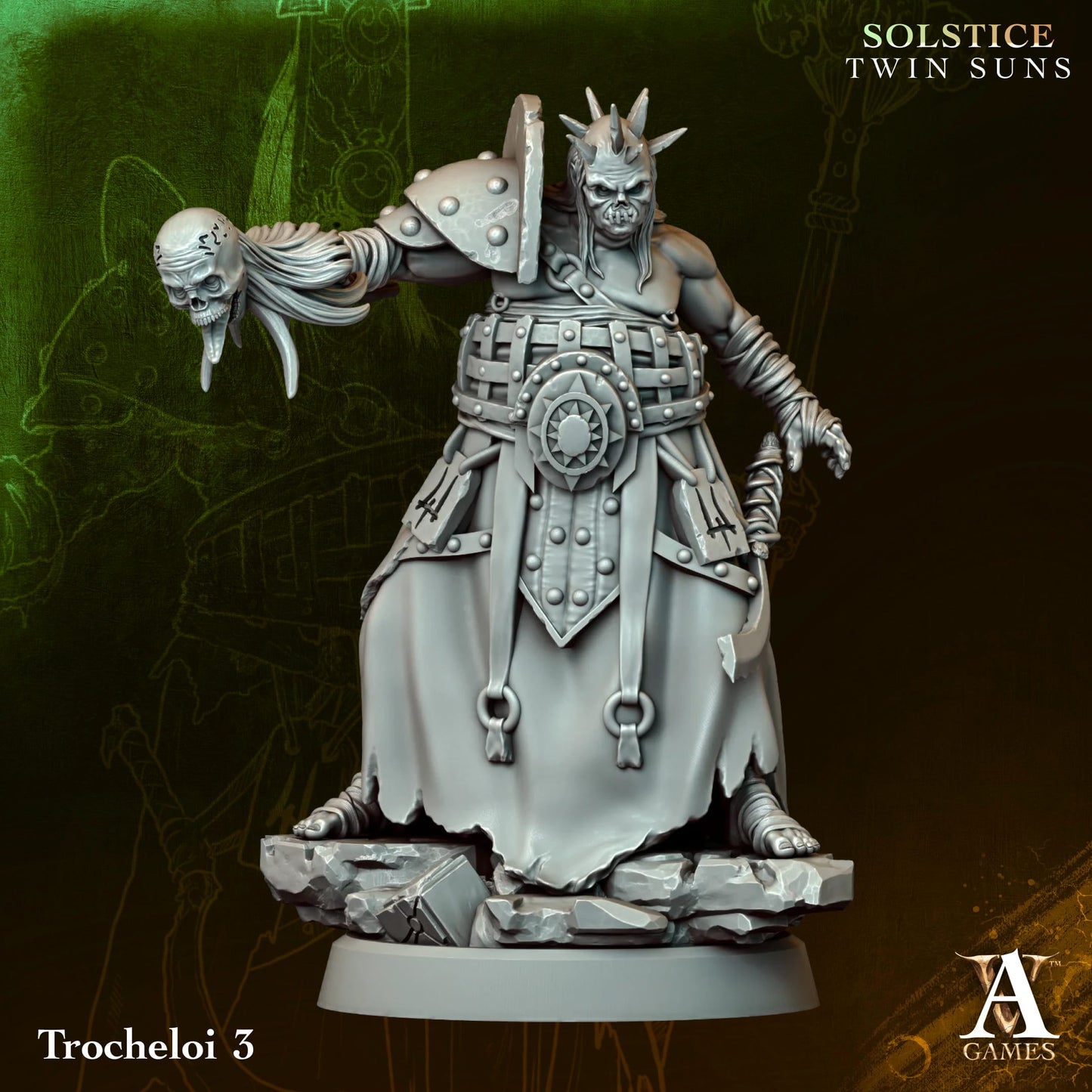 Trocheloi 03 - Twin Suns - Highly Detailed Resin 8k 3D Printed Miniature