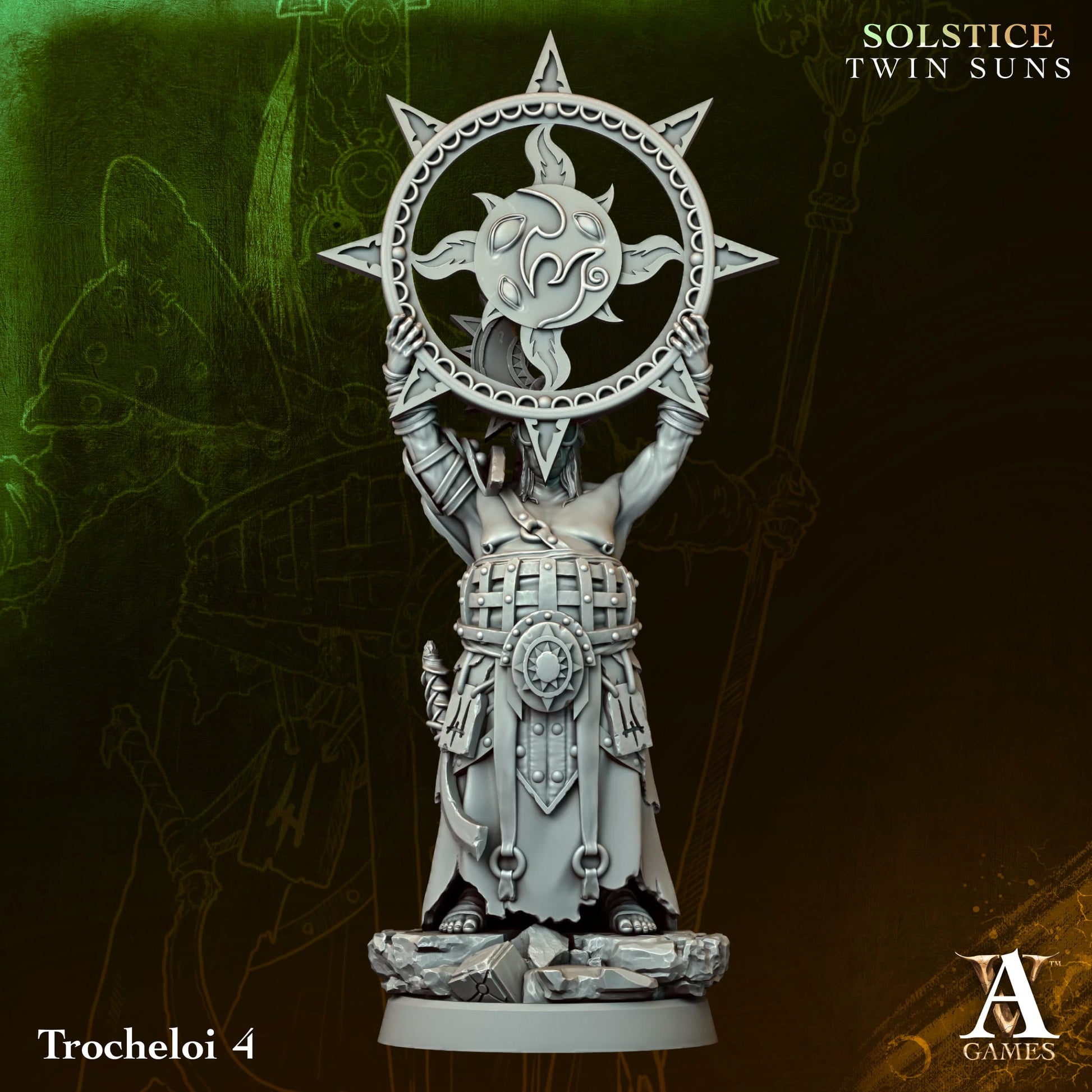 Trocheloi 04 - Twin Suns - Highly Detailed Resin 8k 3D Printed Miniature