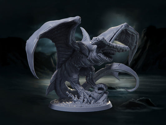 Shark Wyvern - The Azura Islands - Highly Detailed Resin 8k 3D Printed Miniature