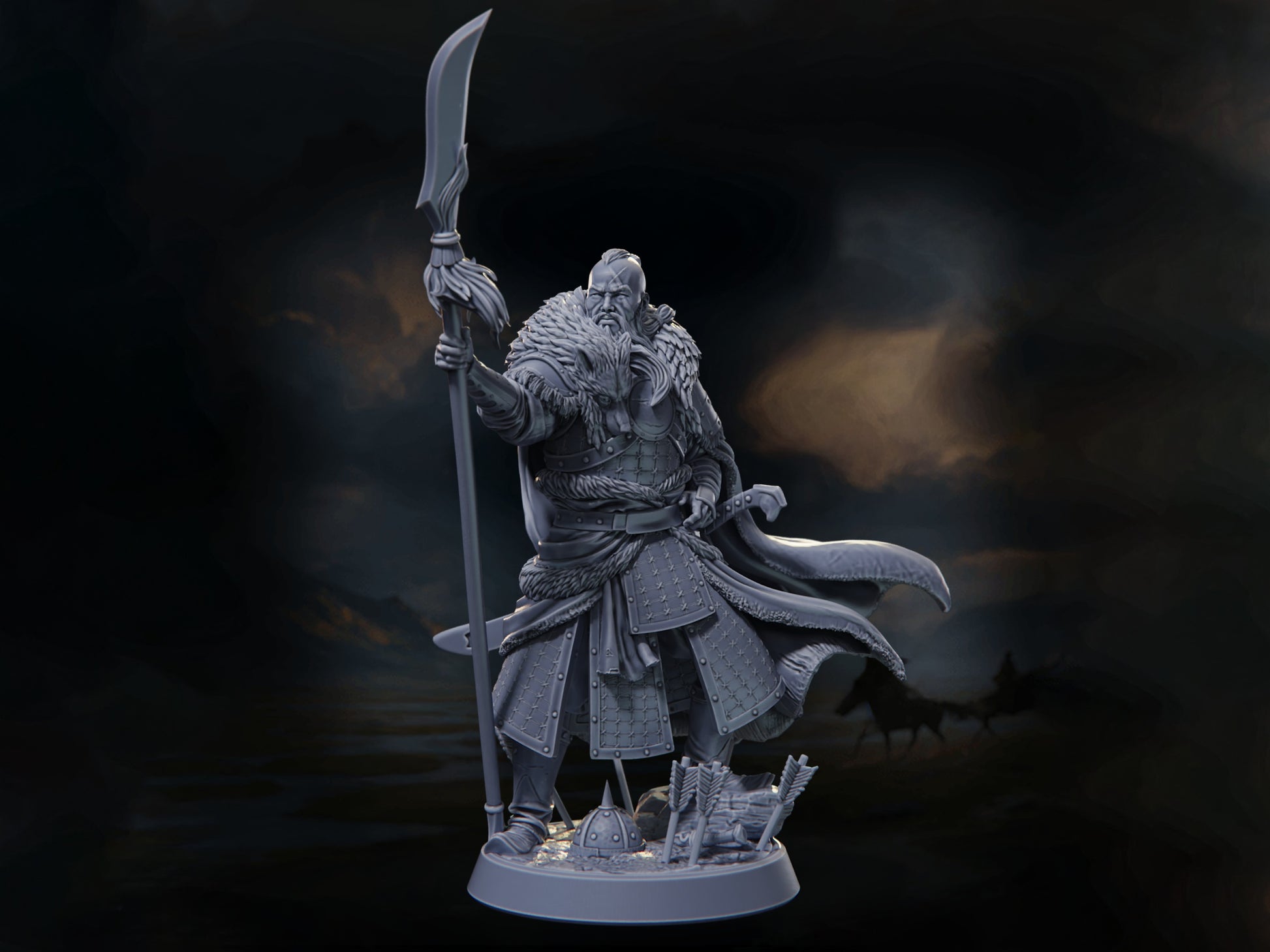 Warlord of the Steppes - Warriors of the Steppes - Highly Detailed Resin 8k 3D Printed Miniature