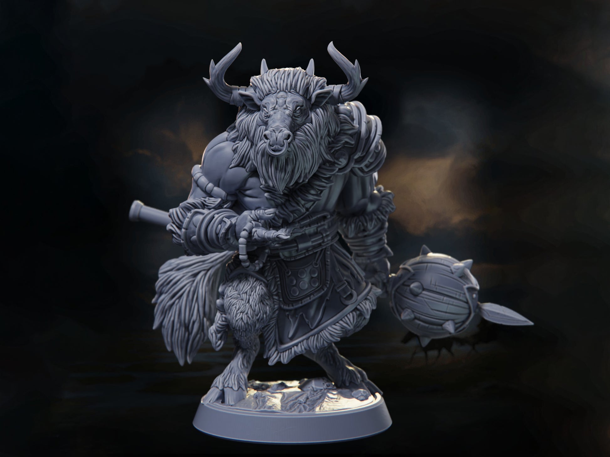Yak-Folk Warrior - Warriors of the Steppes - Highly Detailed Resin 8k 3D Printed Miniature
