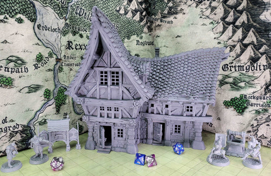 Large 2 Story Inn (DIY or Finished) - Playable D&D Terrain/Scenery (City of Firwood)