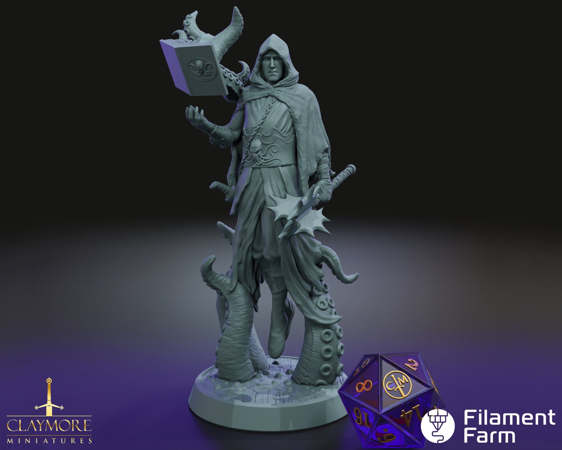 The Mad Dreamer, Human Wizard/Warlock - Ascent Into Madness - Highly Detailed Resin 3D Printed Miniature