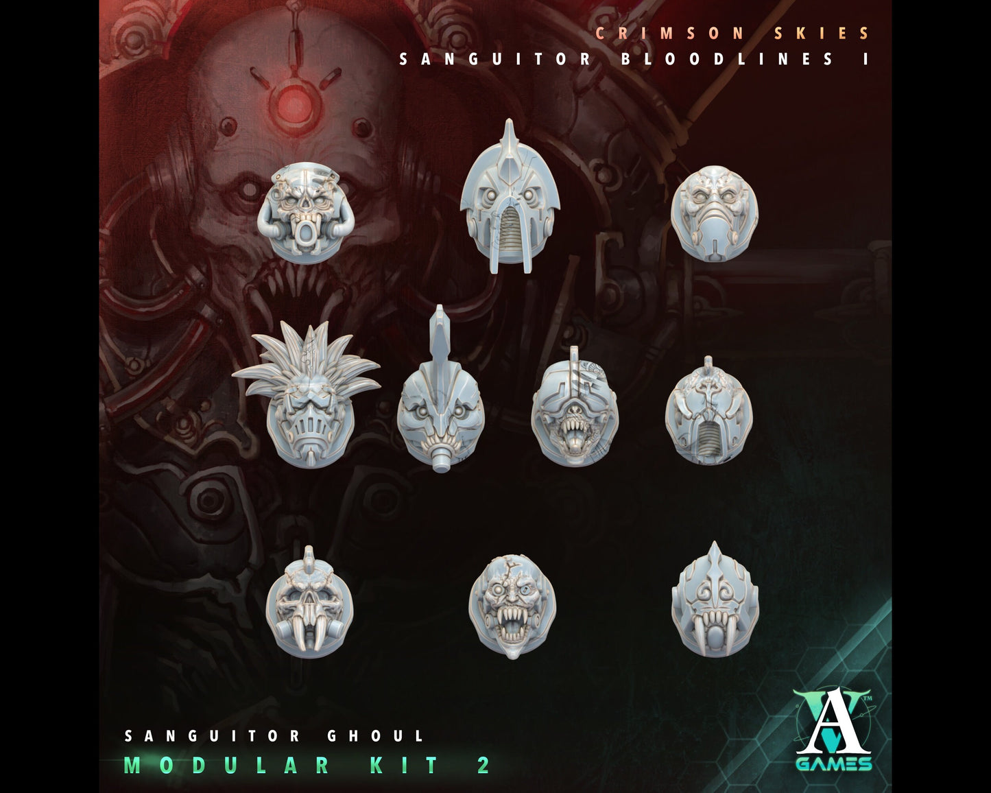 Modular Kit - Sanguitor Ghoul - Crimson Skies - Highly Detailed Resin 8k 3D Printed Miniature