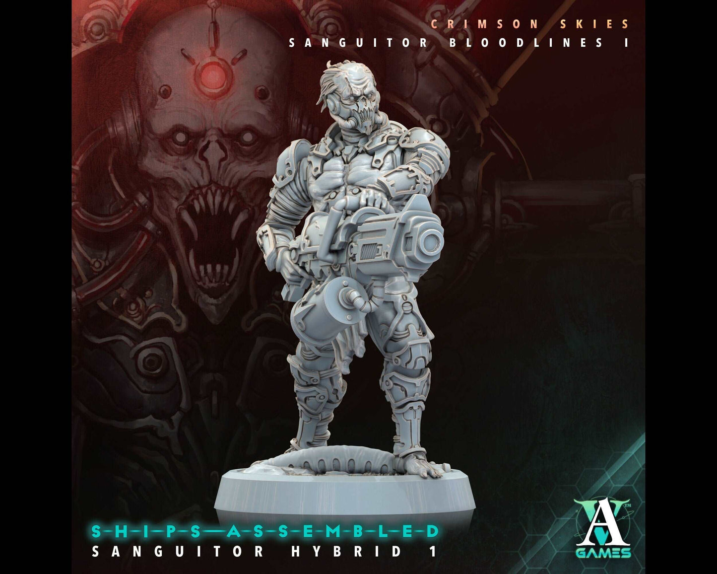 Sanguitor Hybrid 1 - Crimson Skies - Highly Detailed Resin 8k 3D Printed Miniature