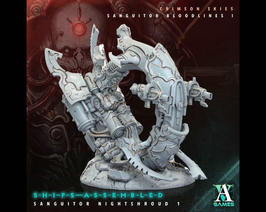 Sanguitor Nightshroud 1 - Crimson Skies - Highly Detailed Resin 8k 3D Printed Miniature