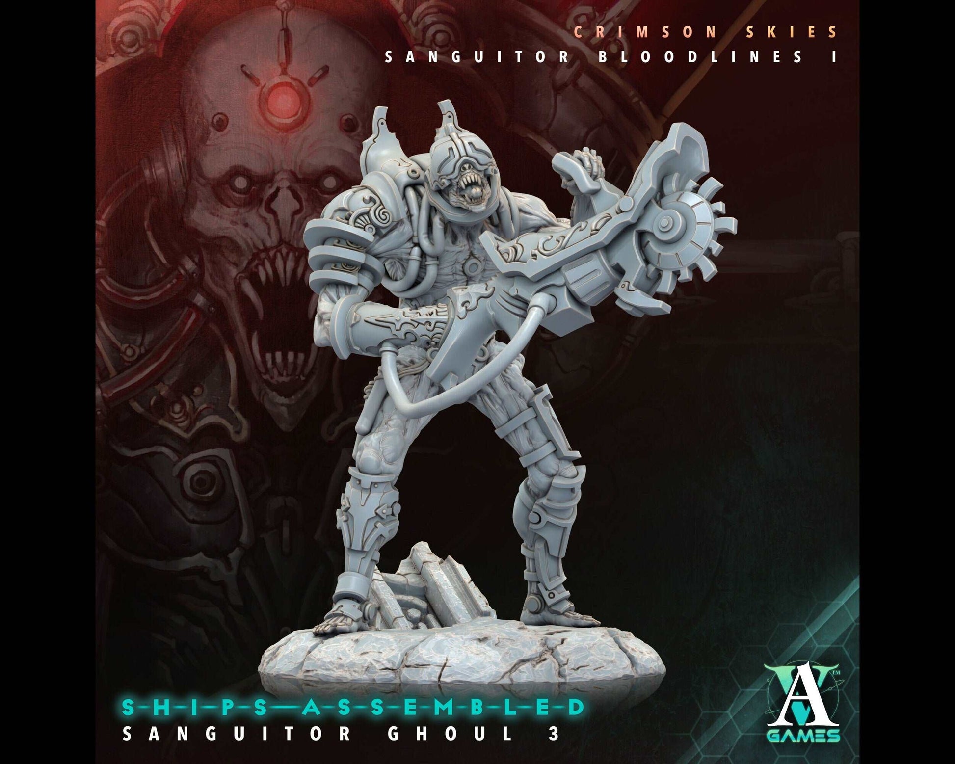 Sanguitor Ghoul 3 - Crimson Skies - Highly Detailed Resin 8k 3D Printed Miniature