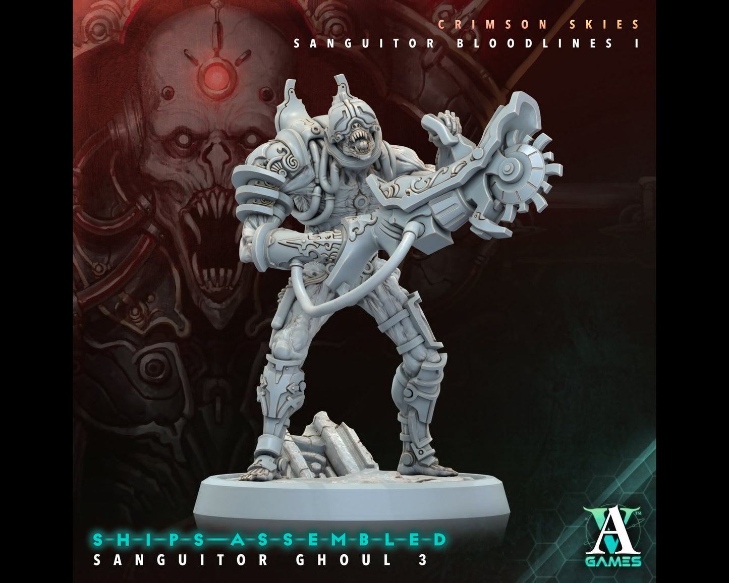 Sanguitor Ghoul 3 - Crimson Skies - Highly Detailed Resin 8k 3D Printed Miniature