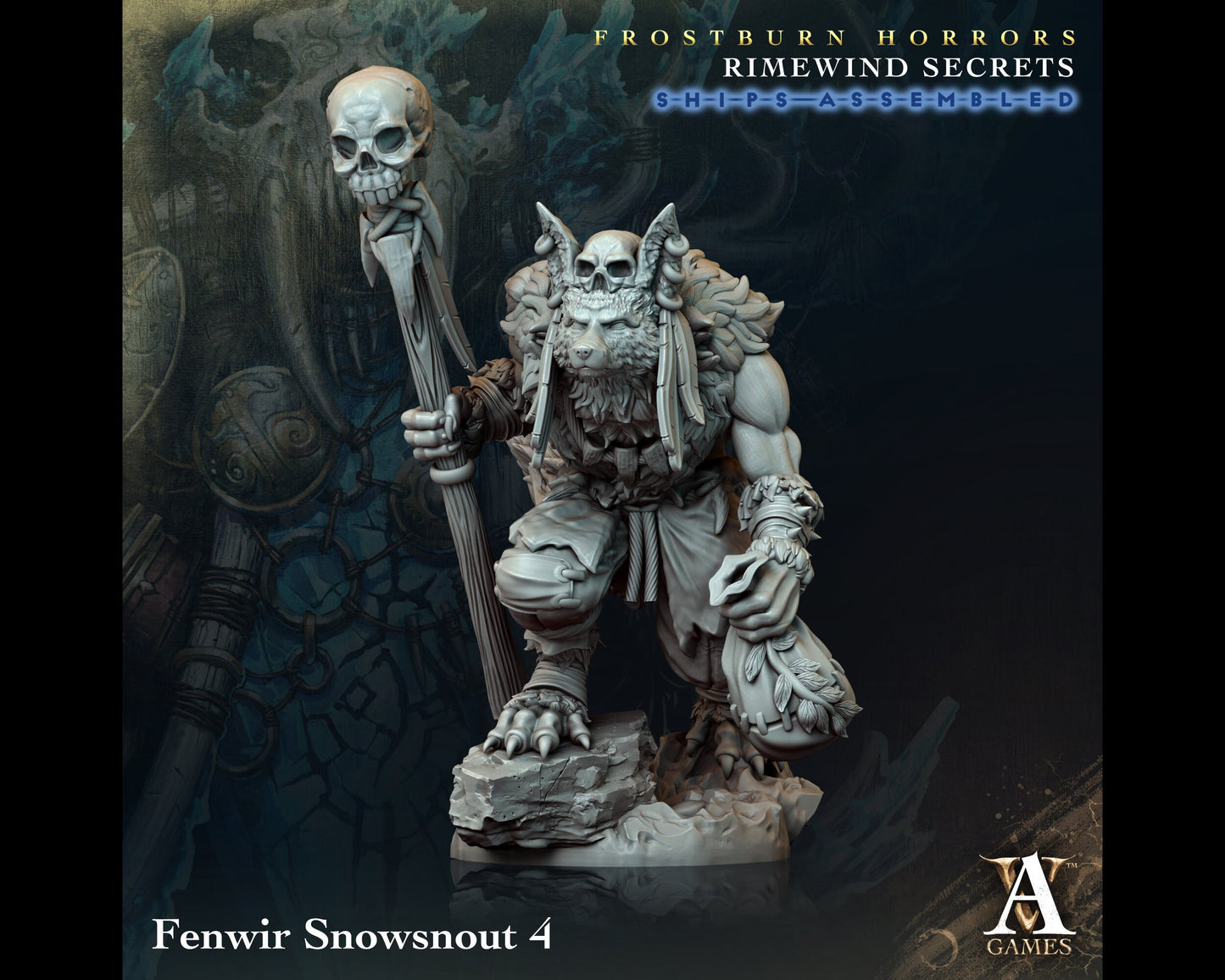 Fenwir Snowsnout 4 - Rimewind Secrets - Highly Detailed Resin 8k 3D Printed Miniature