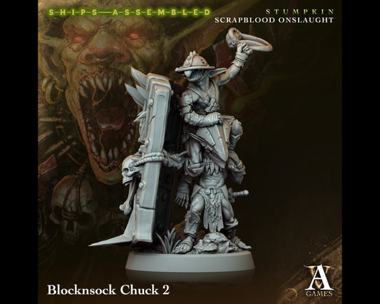 Blocknsock Chuck 2 - Scrapblood Onslaught - Highly Detailed Resin 8k 3D Printed Miniature