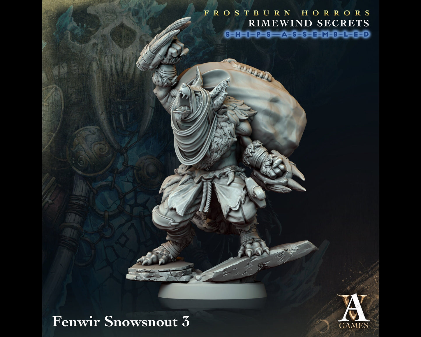 Fenwir Snowsnout 3 - Rimewind Secrets - Highly Detailed Resin 8k 3D Printed Miniature