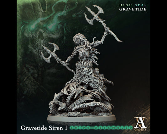 Siren 1 - High Seas: Gravetide- Highly Detailed Resin 8k 3D Printed Miniature