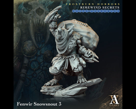 Fenwir Snowsnout 3 - Rimewind Secrets - Highly Detailed Resin 8k 3D Printed Miniature