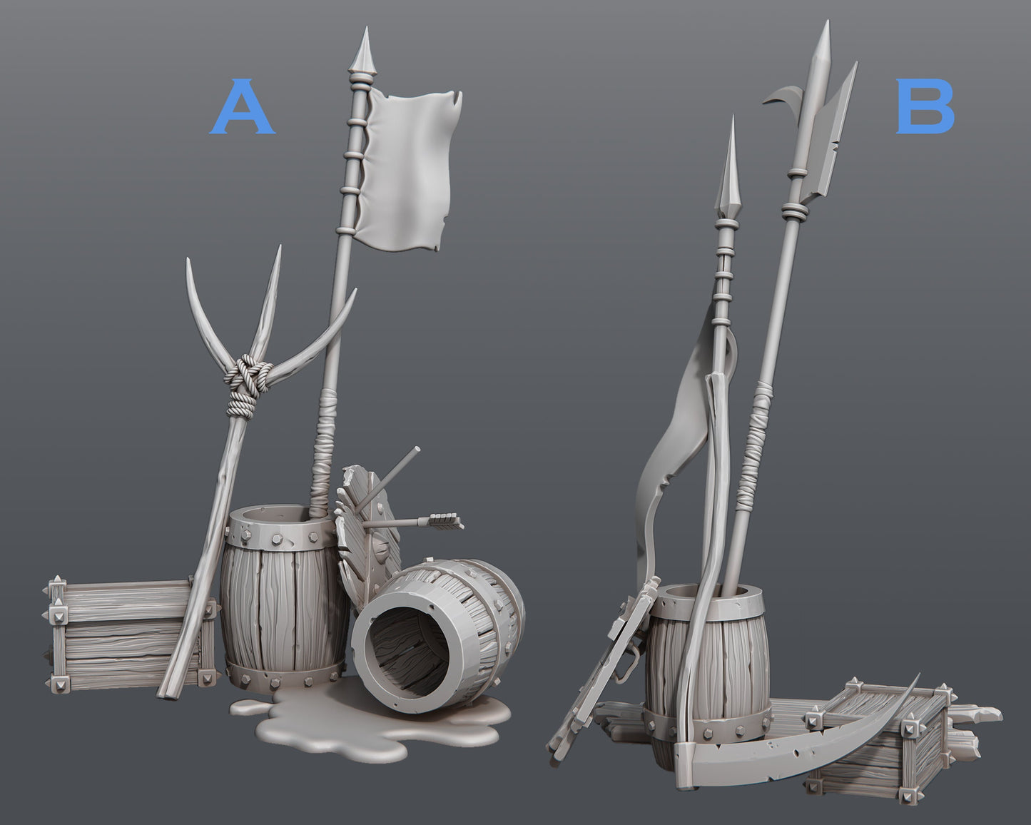 Town Riot Set- Highly Detailed Resin 8k 3D Printed Miniature