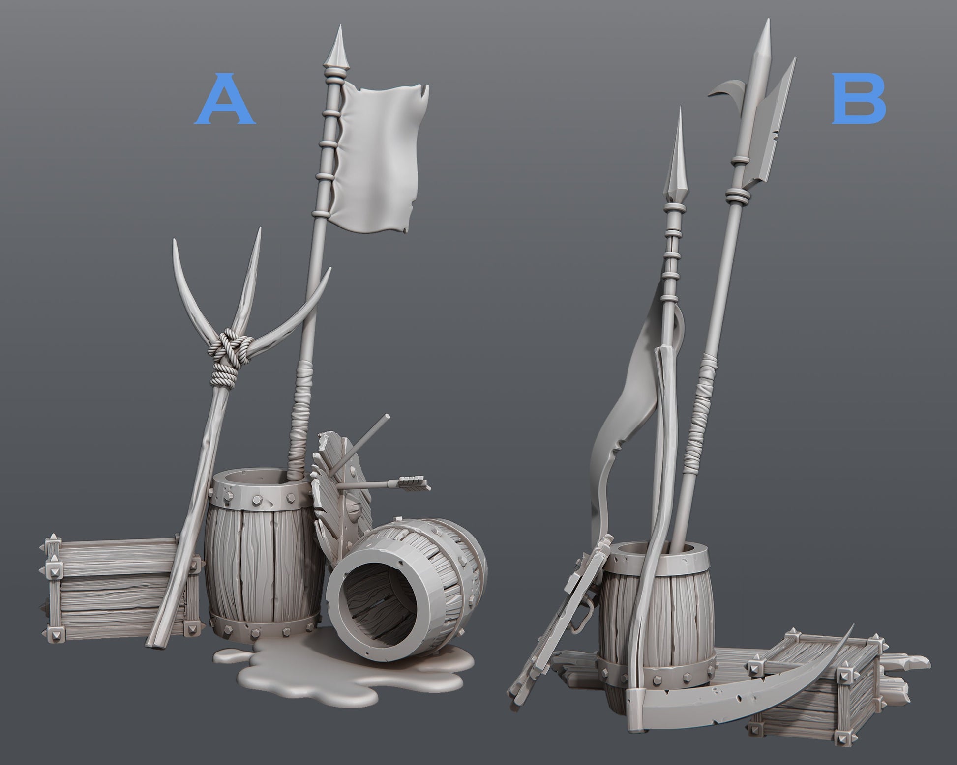 Town Riot Set- Highly Detailed Resin 8k 3D Printed Miniature