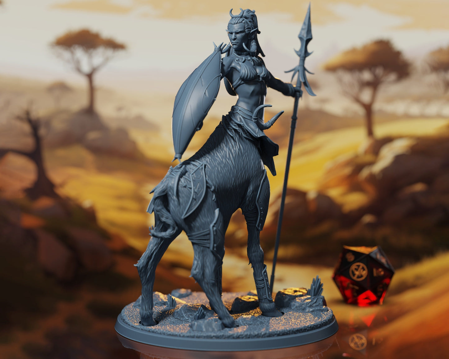 Giraffe Centaur - Rise of the Sun Warriors - Highly Detailed Resin 8k 3D Printed Miniature