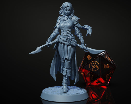 Cutthroat Raehla - Elf Rogue - Heist at Dragon's Keep - Highly Detailed Resin 8k 3D Printed Miniature