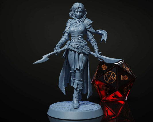 Cutthroat Raehla - Elf Rogue - Heist at Dragon's Keep - Highly Detailed Resin 8k 3D Printed Miniature