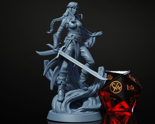 Aelanyr - Elf Fighter - It Comes From The Woods - Highly Detailed Resin 8k 3D Printed Miniature